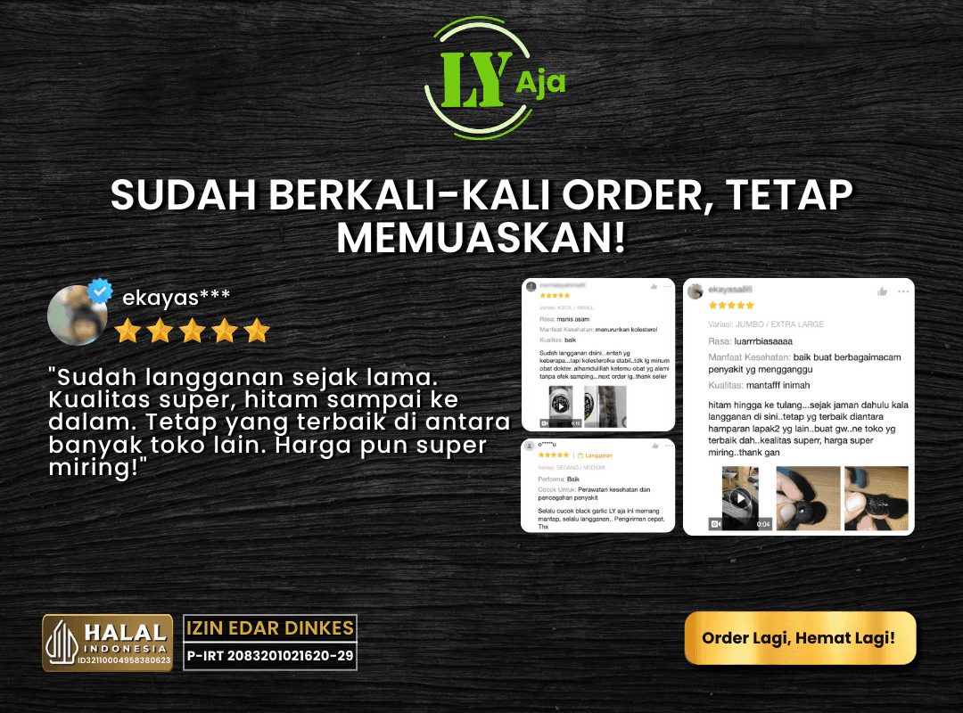 Pelanggan setia LY Aja tetap puas meski sudah berulang kali membeli Testimoni pelanggan loyal LY Aja: Sudah berkali-kali order tetap puas dengan kualitas produk