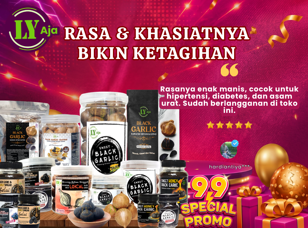 Bawang hitam LY Aja: Rasa enak dan khasiat terbukti bikin pelanggan ketagihan Testimoni pelanggan LY Aja: Rasa dan khasiatnya bikin ketagihan setelah konsumsi rutin bawang hitam
