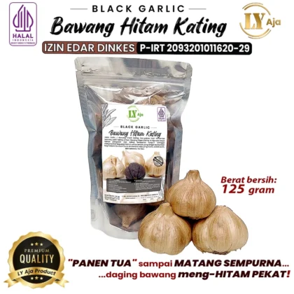 Bawang Hitam Kating 125g LY Aja – Black Garlic Sweet Bulbs, Manis, Sehat, dan Ekonomis