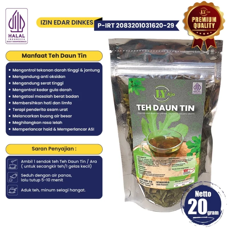 LY Aja Teh Daun Tin / Ara Kering – Daun Fig Herbal Alami Tanpa Campuran - Gambar 5