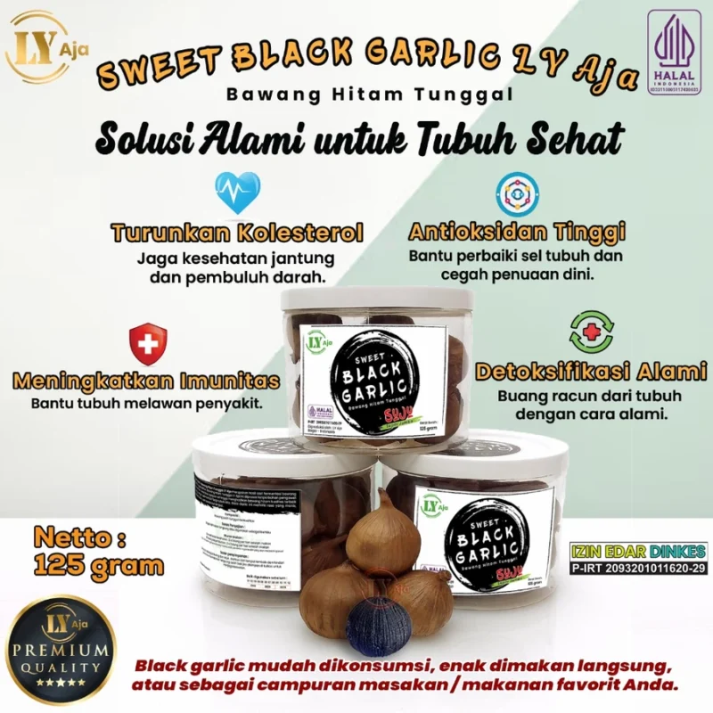 SUPER JUMBO PREMIUM Bawang Hitam Tunggal 125 Gram LY Aja Sweet Black Garlic - Image 3