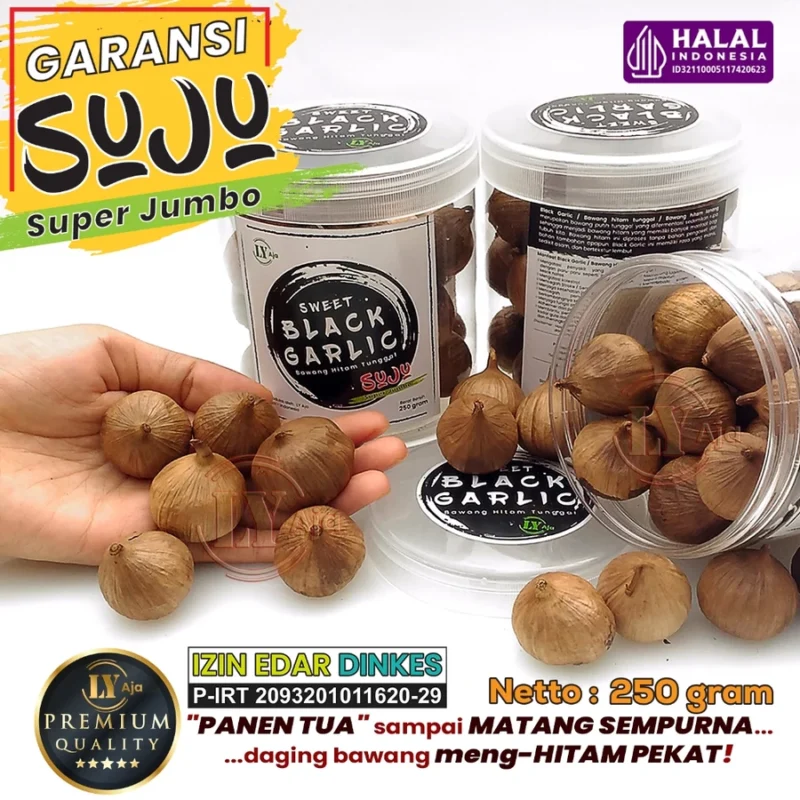 SUPER JUMBO PREMIUM Bawang Hitam Tunggal 250 Gram LY Aja Sweet Black Garlic - Image 3