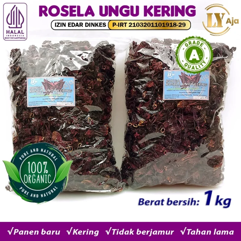 Teh Bunga Rosella Ungu Kering LY Aja Grade A - Gambar 22