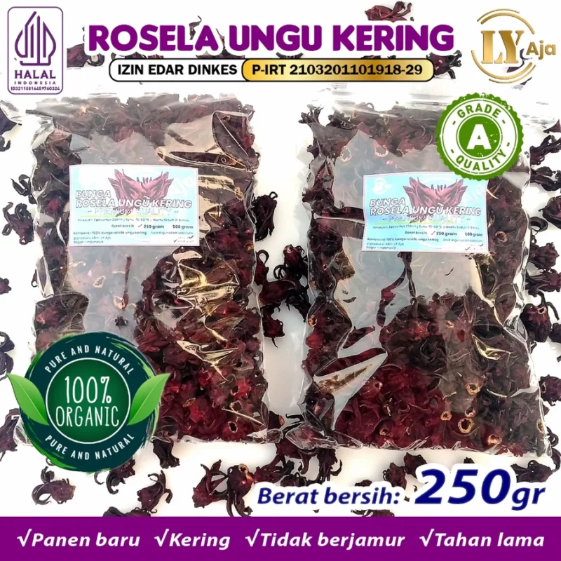 Teh Bunga Rosella Ungu Kering LY Aja Grade A - Gambar 14
