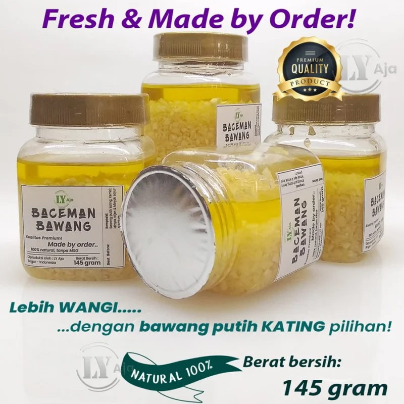 LY Aja Baceman Bawang Putih Kating 145g – Minced Garlic in Oil Tanpa Pengawet Premium - Image 4