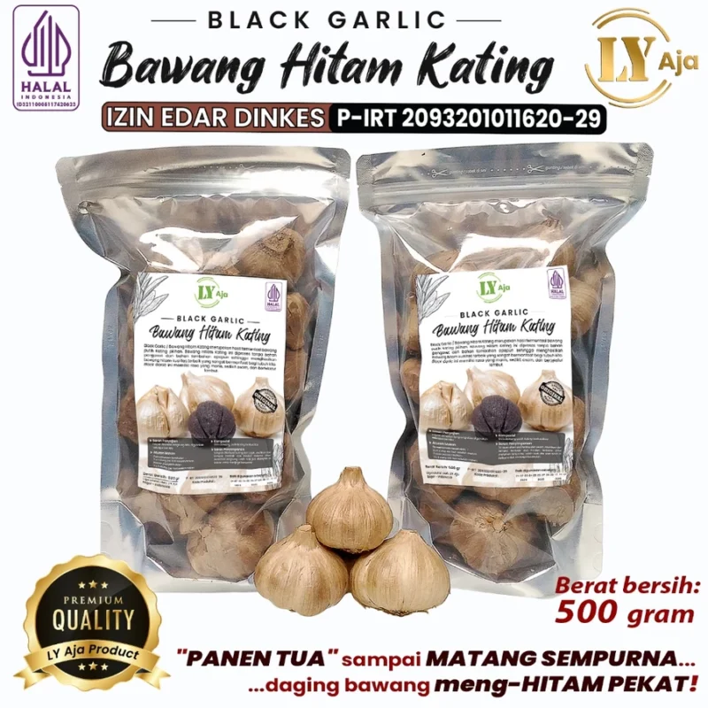 Bawang Hitam Kating Black Garlic Sweet Bulbs LY Aja 500 Gram - Image 2