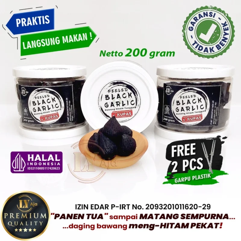 Bawang Hitam Tunggal Kupas - LY Aja Peeled Black Garlic - Image 12