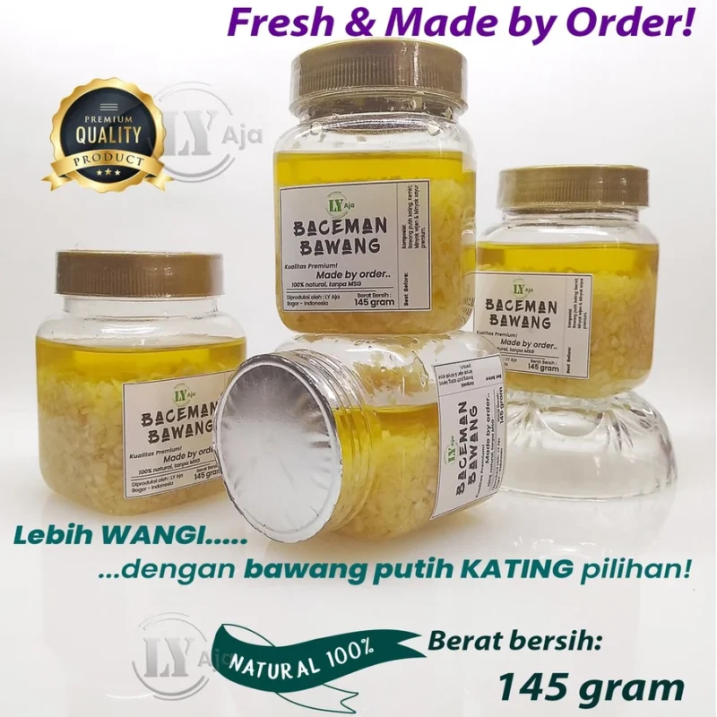 LY Aja Baceman Bawang Putih Kating 145g – Minced Garlic in Oil Tanpa Pengawet Premium - Image 3