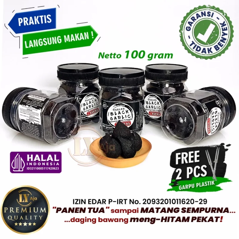 Bawang Hitam Tunggal Kupas - LY Aja Peeled Black Garlic - Image 4