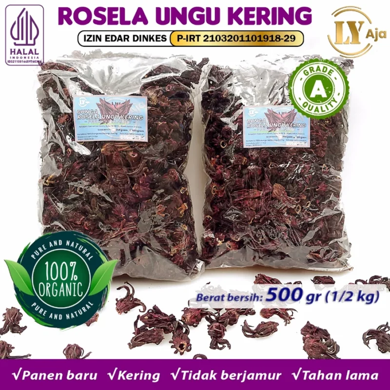 Teh Bunga Rosella Ungu Kering LY Aja Grade A - Gambar 24