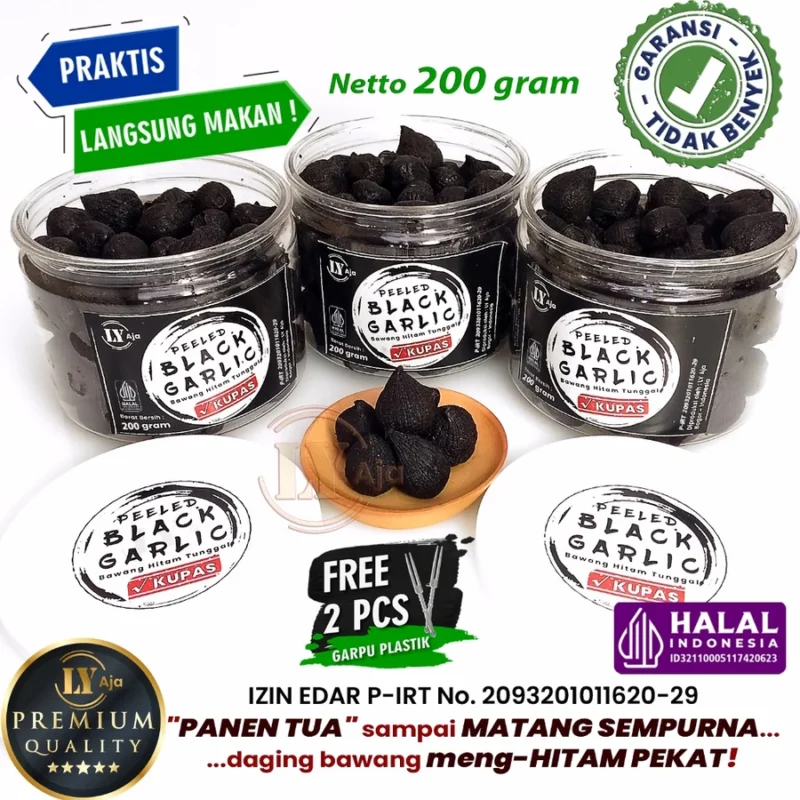 Bawang Hitam Tunggal Kupas - LY Aja Peeled Black Garlic - Image 9