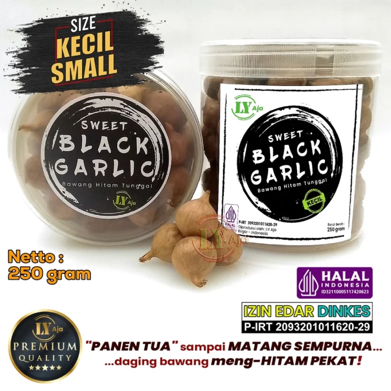 Bawang Hitam Tunggal 250 Gram LY Aja Lokal Super Premium Sweet Black Garlic - Gambar 3