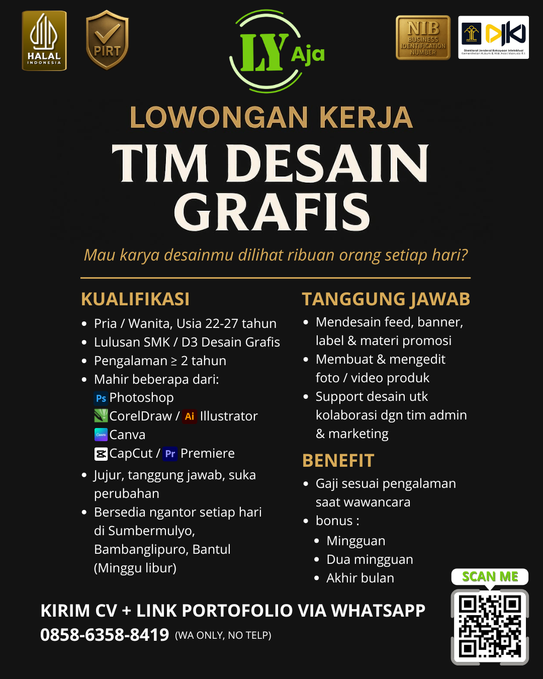 Poster Lowongan Produksi LY Aja