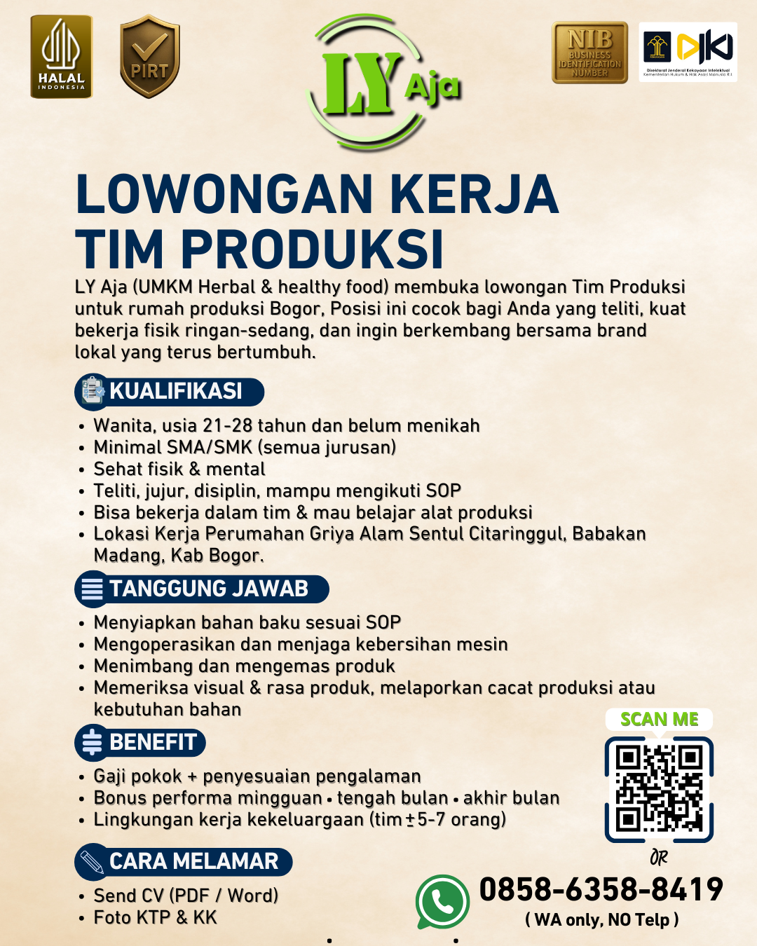 Poster Lowongan Produksi LY Aja