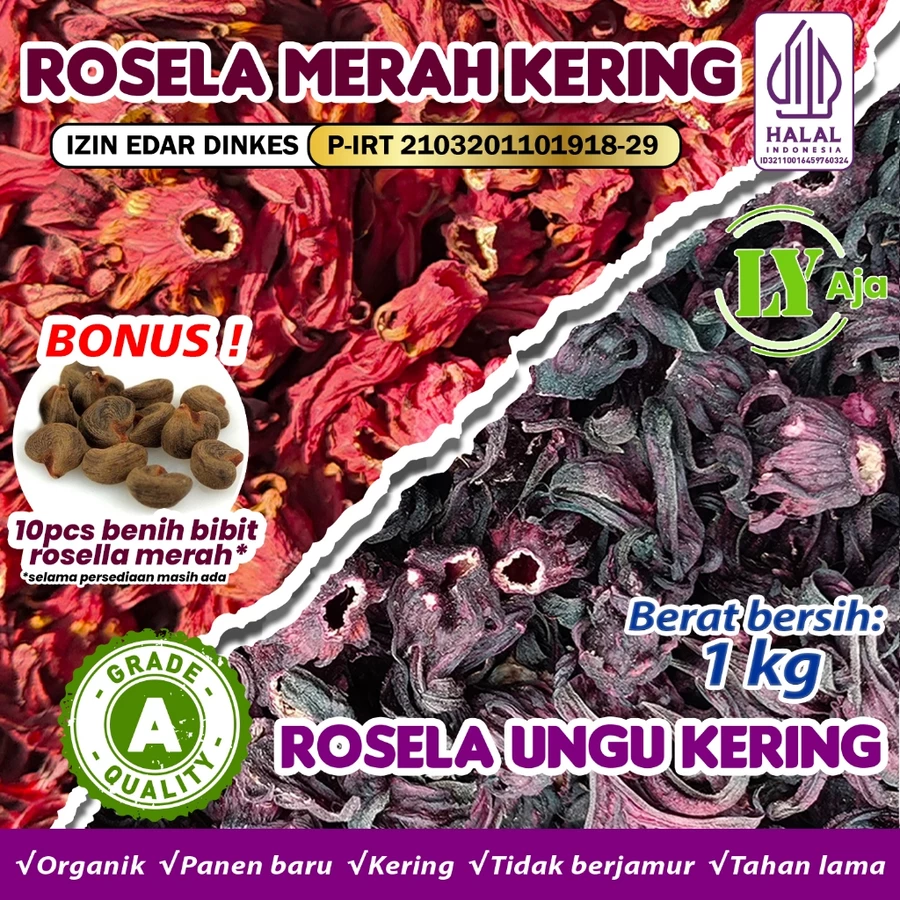 Teh bunga rosela merah rosella ungu - LY Aja