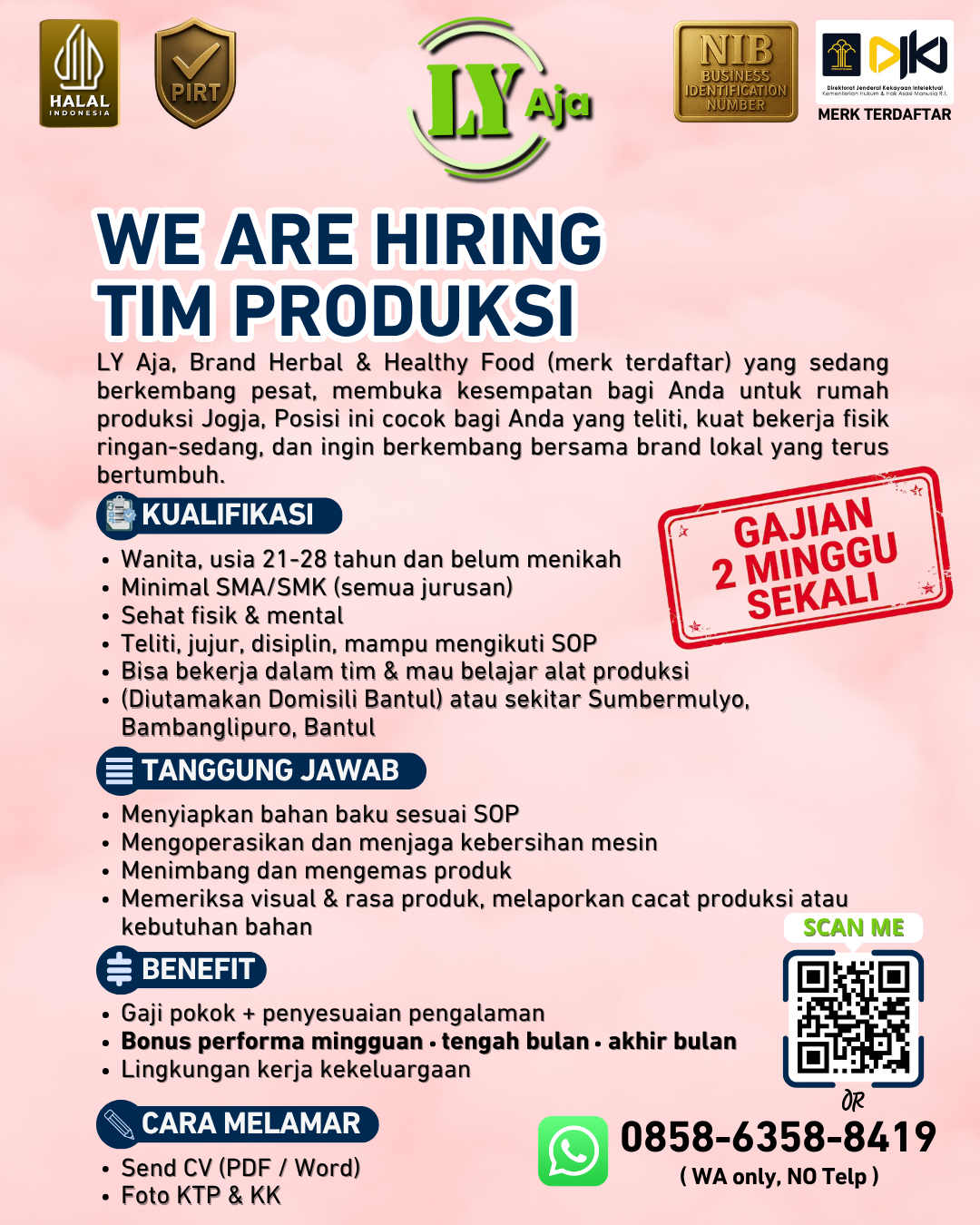 Poster Lowongan Produksi LY Aja