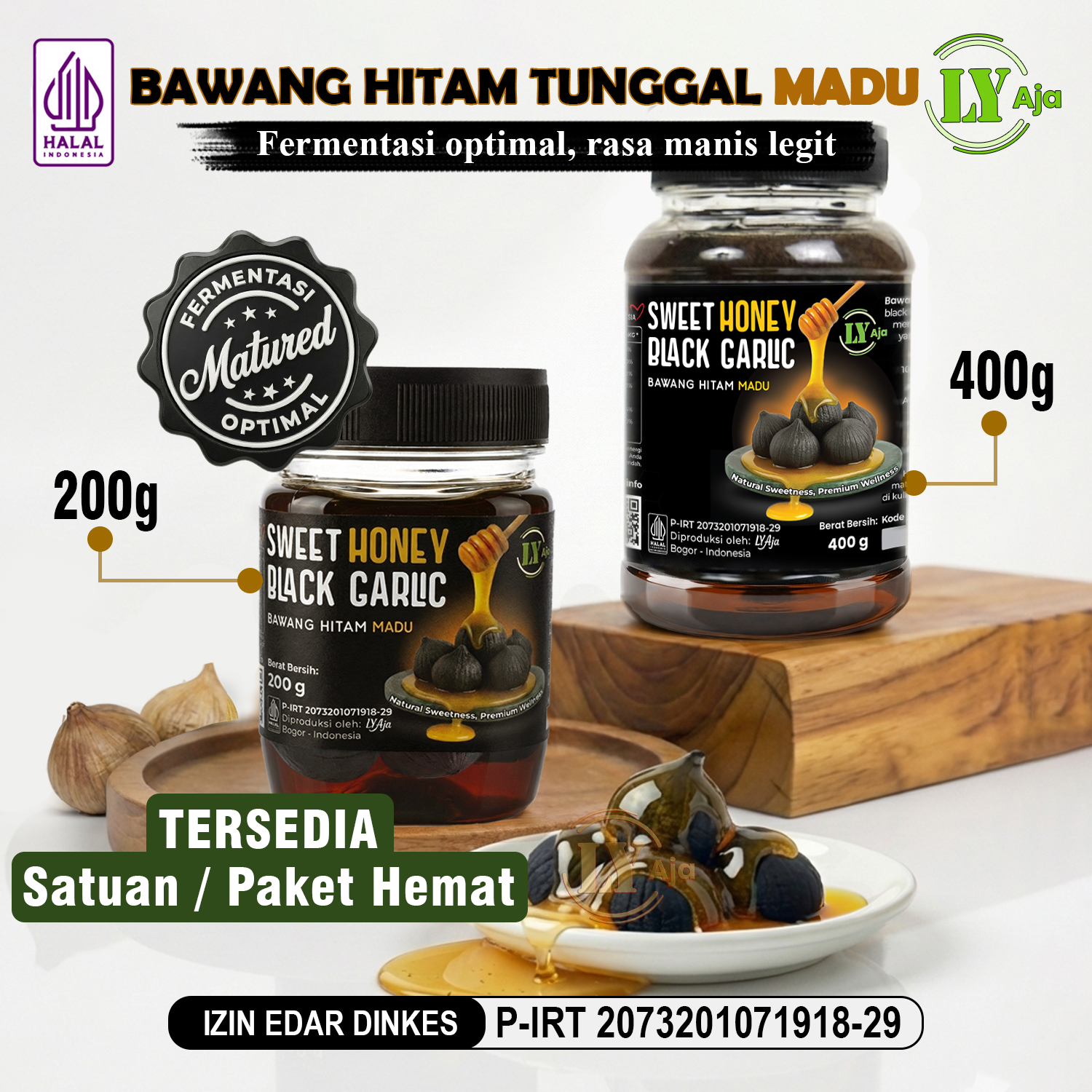 Bawang Hitam Tunggal Madu LY Aja – Sweet Honey Black Garlic